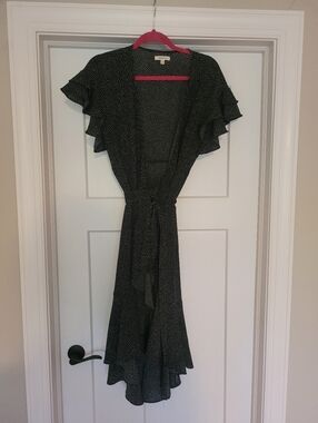 Max Studio Flutter Sleeve Wrap Dress